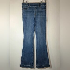 SPANX FLARE JEANS IN VINTAGE INDIGO.